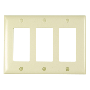 Pass & Seymour TradeMaster 3-Gang Nylon 3-Opening Wall Plate (Light Almond)