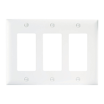 Pass & Seymour TradeMaster 3-Gang Nylon 3-Opening Wall Plate (White)