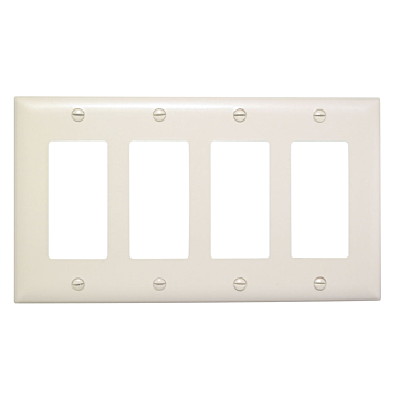 Pass & Seymour TradeMaster 4-Gang Nylon 4 Decorator Opening Wall Plate (Light Almond)