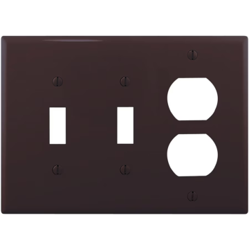 Pass & Seymour TradeMaster® 3-Gang Nylon 2 Toggle/1 Duplex Opening Wall Plate (Brown)
