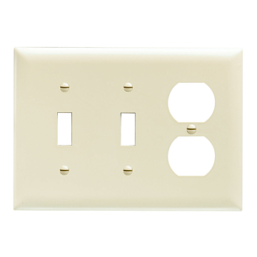 Pass & Seymour TradeMaster® 3-Gang Nylon 2 Toggle/1 Duplex Opening Wall Plate (Light Almond)