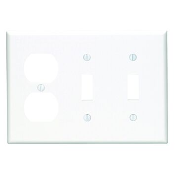 Pass & Seymour TradeMaster® 3-Gang Nylon 2 Toggle/1 Duplex Opening Wall Plate (White)