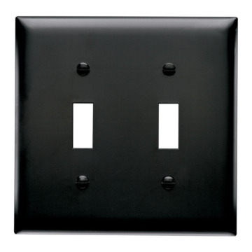 Pass & Seymour TradeMaster 2-Gang Nylon 2-Toggle Wall Plate (Black)