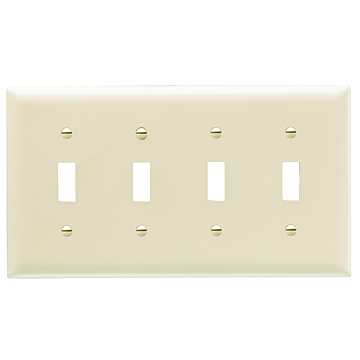 Pass & Seymour TradeMaster 4-Gang Nylon 4-Toggle Opening Wall Plate (Ivory)
