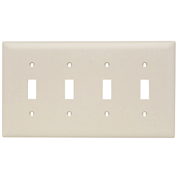 Pass & Seymour TradeMaster 4-Gang Nylon 4-Toggle Opening Wall Plate (Light Almond)