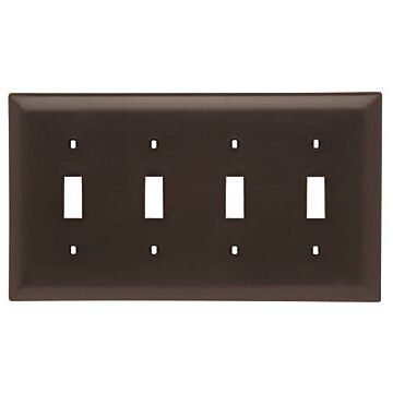 Pass & Seymour TradeMaster 4-Gang Nylon 4-Toggle Opening Wall Plate (Brown)