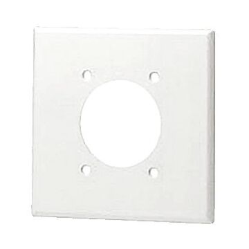Pass & Seymour TradeMaster® 2-Gang Nylon Wall Plate, 2.1563in Power Outlet Receptacle Opening, 4 Mtg Holes, White