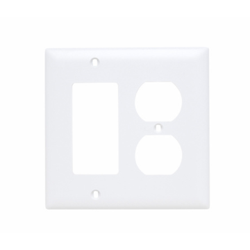Pass & Seymour TradeMaster 2-Gang Nylon Duplex/Decorator Opening Wall Plate (White)