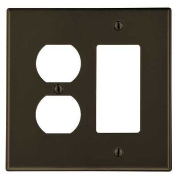 Pass & Seymour TradeMaster 2-Gang Nylon Decorator/Duplex Opening Wall Plate (Brown)