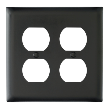 Pass & Seymour TradeMaster 2-Gang Nylon 2 Duplex Opening Wall Plate (Black)