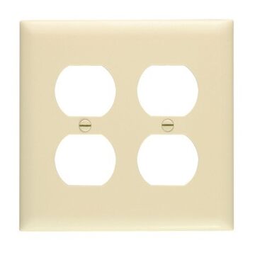 Pass & Seymour TradeMaster 2-Gang Nylon 2-Duplex Opening Wall Plate (Ivory)