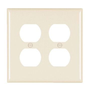 Pass & Seymour TradeMaster 2-Gang Nylon 2-Duplex Opening Wall Plate (Light Almond)