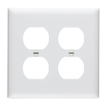 Pass & Seymour TradeMaster 2-Gang Nylon 2-Duplex Wall Plate (White)