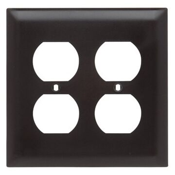 Pass & Seymour TradeMaster 1-Gang Nylon 2-Duplex Opening Wall Plate (Brown)