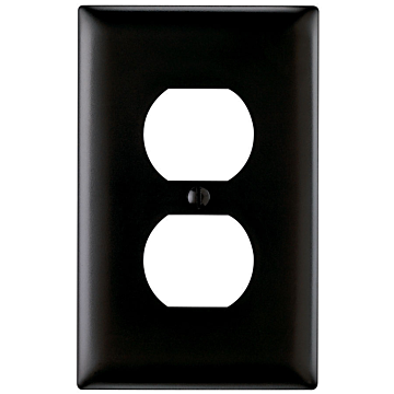 Pass & Seymour TradeMaster 1-Gang Nylon Duplex Opening Wall Plate (Black)