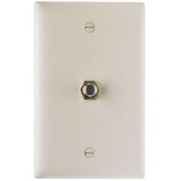 Pass & Seymour Steel Light Almond Nickel-Plated Mar-Resistant Coax Wall Plate