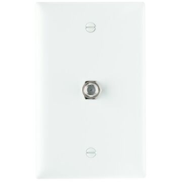 Pass & Seymour Nylon White Mar-Resistant Coax Wall Plate