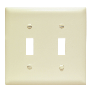 Pass & Seymour TradeMaster Jumbo 2-Gang Nylon 2-Toggle Wall Plate (Light Almond)