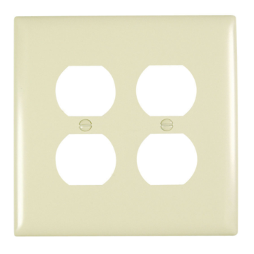 Pass & Seymour TradeMaster Jumbo 2-Gang Nylon 2-Duplex Wall Plate (Ivory)