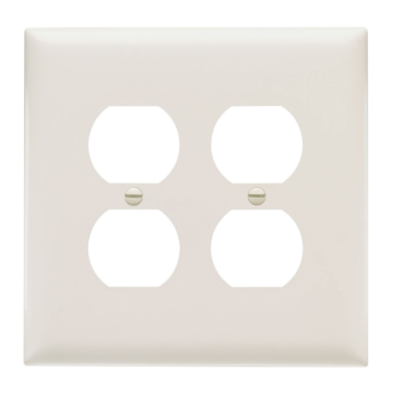 Pass & Seymour TradeMaster Jumbo 2-Gang Nylon 2-Duplex Wall Plate (Light Almond)
