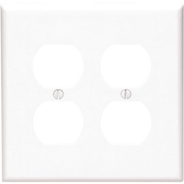 Pass & Seymour TradeMaster Jumbo 2-Gang Nylon 2-Duplex Wall Plate (White)