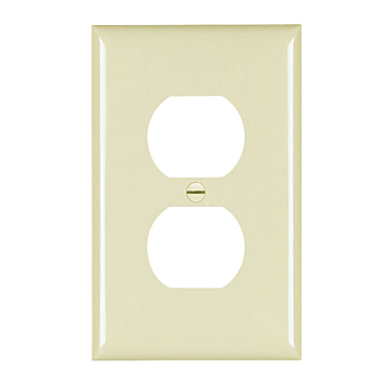 Pass & Seymour TradeMaster Jumbo 1-Gang Nylon Duplex Opening Wall Plate (Ivory)