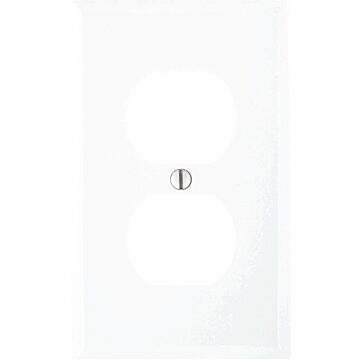 Pass & Seymour TradeMaster Jumbo 1-Gang Nylon Duplex Opening Wall Plate (White)