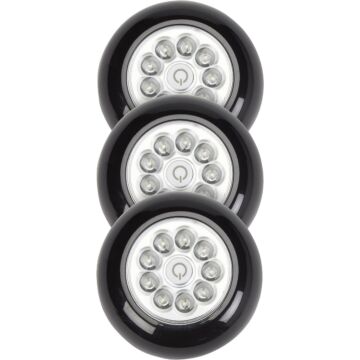 Fulcrum 9-Bulb LED Battery Tap Light (Black - 3pk)