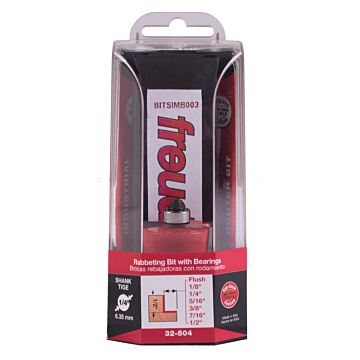 Freud Tools flush, 1/8",1/4",5/16",3/8",7/16",1/2" Depth Rabbeting Bit with Bearings