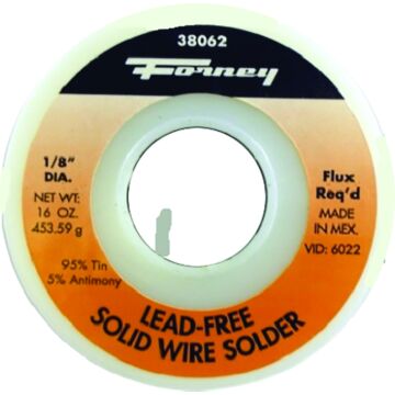 Forney Solder LF Solid 1/8" 16oz 95T/5A