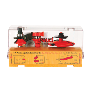 Freud Tools 3 Piece Premier Adjustable Cabinet Bit Set