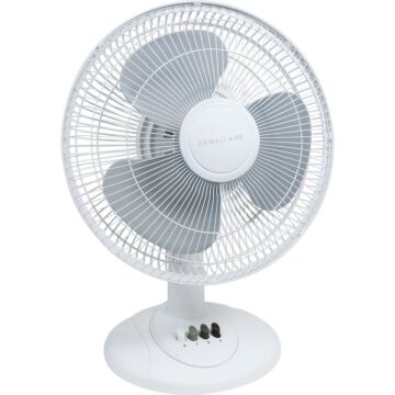 Denali Aire 3-Speed Oscillating Table Fan (White) 12 in.