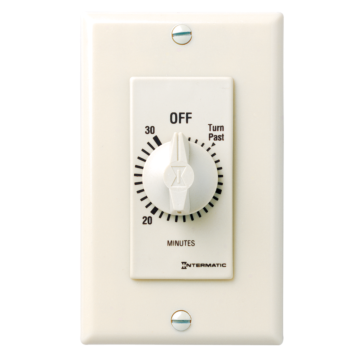 Intermatic Spring Wound Countdown Timer, Decorator Style, 125-277 VAC, 50/60 Hz, SPST, 30 Minute Max, Without Hold, Light Almond