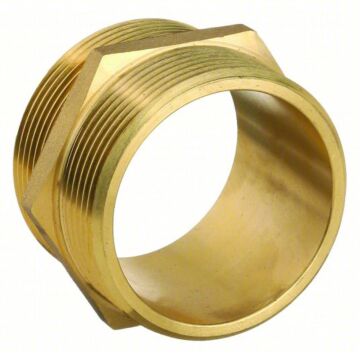 Fire Hose Straight Adapter 2-1/2 in NST x NST, Brass
