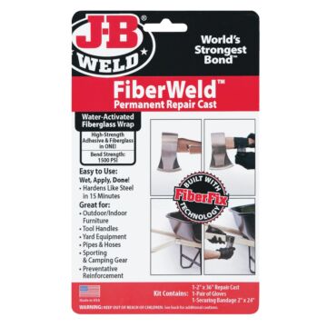 J-B Weld FiberWeld Permanent Repair Cast Fiberglass Wrap Kit (Black) 2 in. x 36 in.