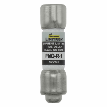 Bussmann Eaton Bussmann series FNQ-R fuse, 1 A, Class CC, Non-indicating, Ferrule end x ferrule end, 12 sec at 200%, 200 kAIC, Melamine tube, Standard, 600 V