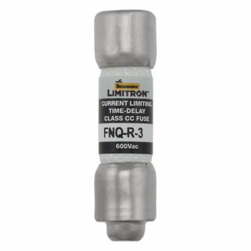 Bussmann Eaton Bussmann series FNQ-R fuse, 3 A, Class CC, Non-indicating, Ferrule end x ferrule end, 12 sec at 200%, 200 kAIC, Melamine tube, Standard, 600 V