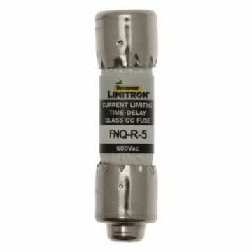 Bussmann Eaton Bussmann series FNQ-R fuse, 5 A, Class CC, Non-indicating, Ferrule end x ferrule end, 12 sec at 200%, 200 kAIC, Melamine tube, Standard, 600 V
