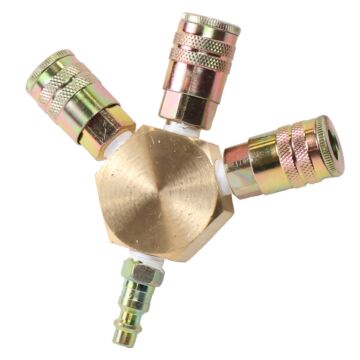 American General Tool 1/4 in NPT Tri Coupler M-Style Flat Hex Manifold
