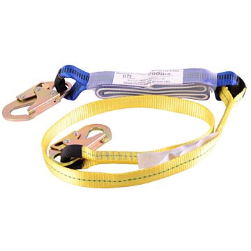 Safewaze 6' Energy Absorbing Lanyard With Double Locking Snap Hooks