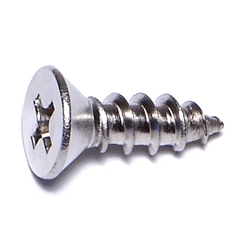 #10 x 5/8" Phillips Flat Head, Sheet Metal Screw, Stainless Steel 