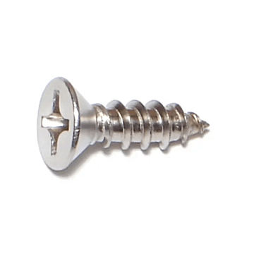 #12 x 3/4" Phillips Flat Head, Sheet Metal Screw, Stainless Steel 