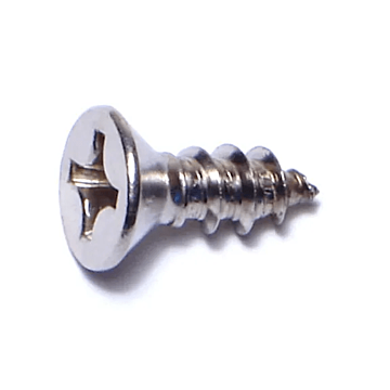 #12 x 5/8" Phillips Flat Head, Sheet Metal Screw, Stainless Steel 