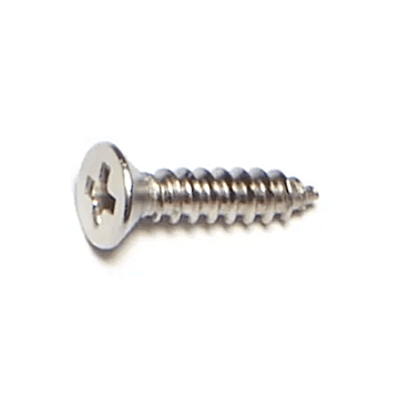 #4 x 1/2" Phillips Flat Head, Sheet Metal Screw, Stainless Steel 