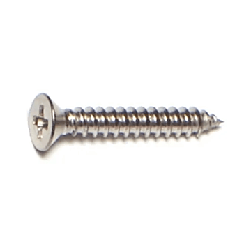 #4 x 3/4" Phillips Flat Head, Sheet Metal Screw, Stainless Steel 