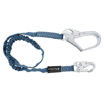 FallTech 6' Internal Energy Absorbing Lanyard, Single-leg with Steel Connectors