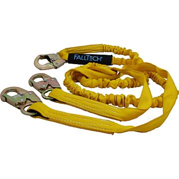 FallTech 6' Internal Energy Absorbing Lanyard, Double-leg with Steel Snap Hooks
