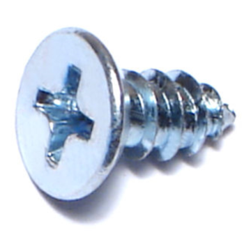#8 x 3/8" Phillips Flat Head, Sheet Metal Screw, Zinc 