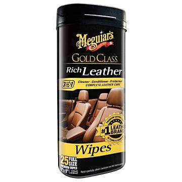 Meguiars Gold Class Rich Leather Cleaner & Conditioner Wipes