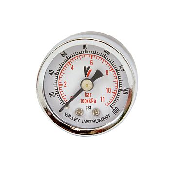 Valley Industries 1-1/2 in 0 - 160 psi 1/8 in MNPT Dual Scale Pressure Gauge